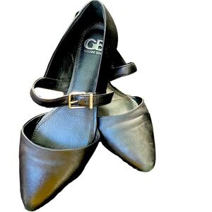 Gianni Bini Black Flats with Gold Buckle